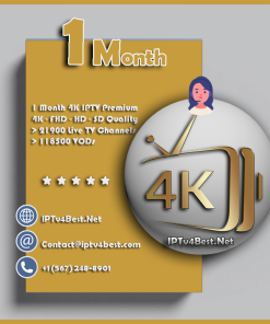 1 Month Strong 4K IPTV Subscription - IPTv Service