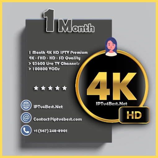 1 Month 4K HD Best IPTV Subscription