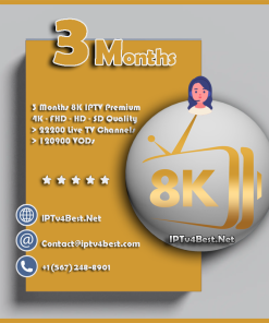 3 Months 8K Quality IPTV Subscription - Best IPTV Service